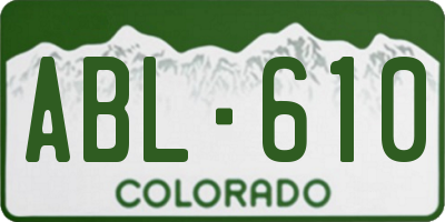 CO license plate ABL610