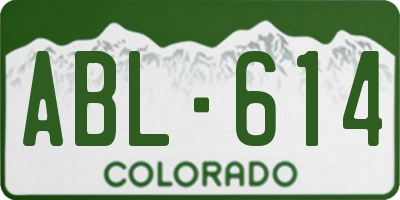 CO license plate ABL614