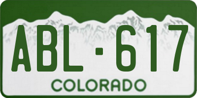 CO license plate ABL617