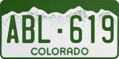CO license plate ABL619