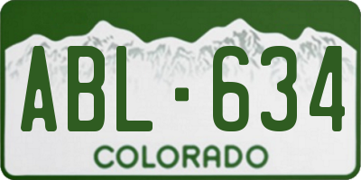 CO license plate ABL634