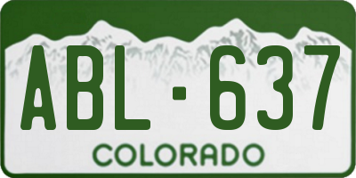 CO license plate ABL637