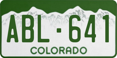 CO license plate ABL641