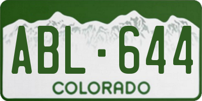 CO license plate ABL644