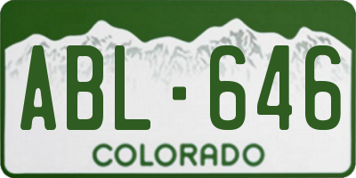 CO license plate ABL646
