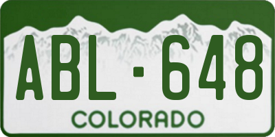 CO license plate ABL648
