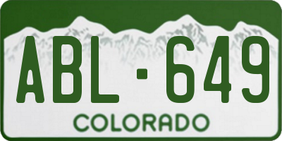 CO license plate ABL649