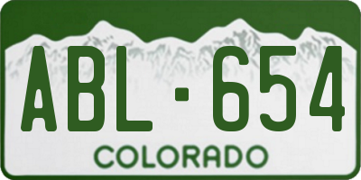 CO license plate ABL654