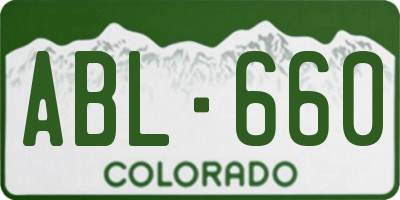 CO license plate ABL660