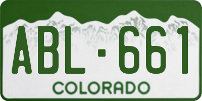 CO license plate ABL661