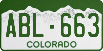 CO license plate ABL663