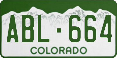 CO license plate ABL664