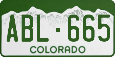 CO license plate ABL665