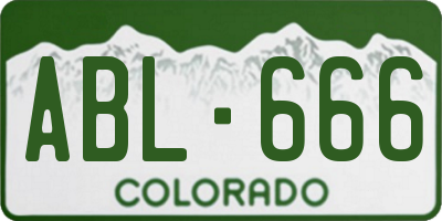 CO license plate ABL666