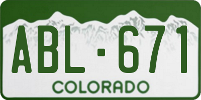 CO license plate ABL671