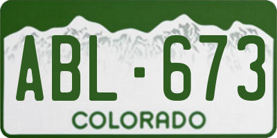 CO license plate ABL673