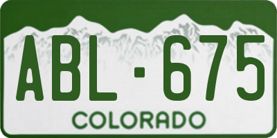 CO license plate ABL675