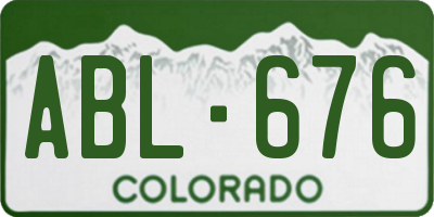 CO license plate ABL676