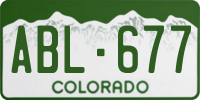 CO license plate ABL677