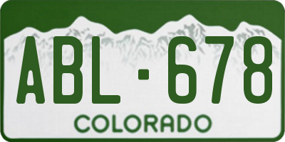 CO license plate ABL678