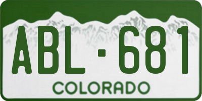 CO license plate ABL681