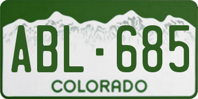 CO license plate ABL685