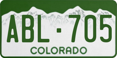 CO license plate ABL705