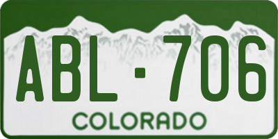 CO license plate ABL706