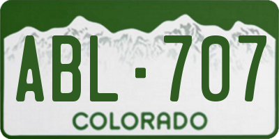 CO license plate ABL707