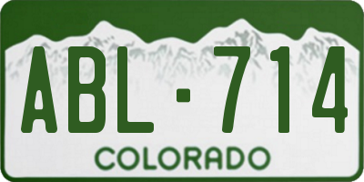 CO license plate ABL714