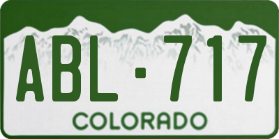 CO license plate ABL717