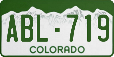 CO license plate ABL719