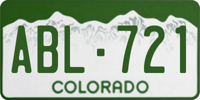 CO license plate ABL721