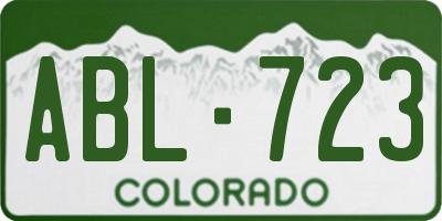 CO license plate ABL723