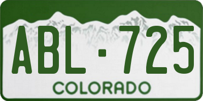 CO license plate ABL725