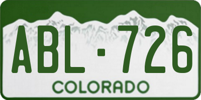 CO license plate ABL726