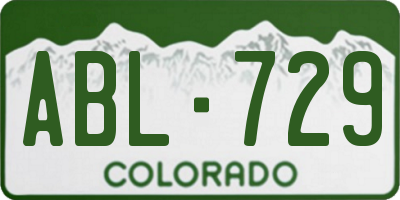 CO license plate ABL729