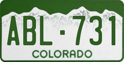 CO license plate ABL731