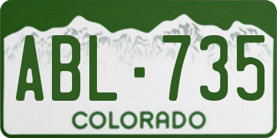 CO license plate ABL735