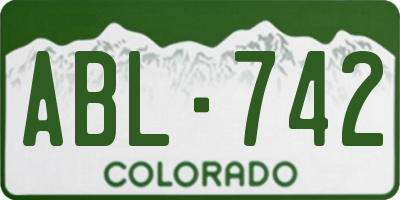 CO license plate ABL742