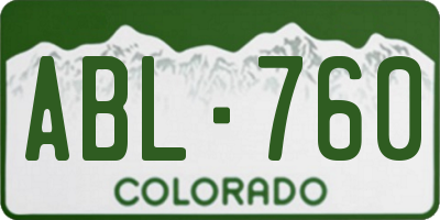 CO license plate ABL760