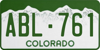 CO license plate ABL761