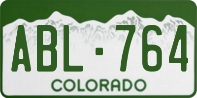 CO license plate ABL764