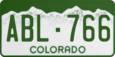 CO license plate ABL766