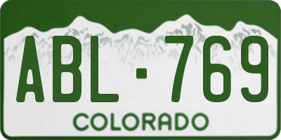 CO license plate ABL769