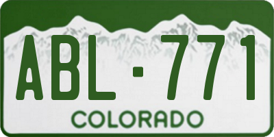 CO license plate ABL771