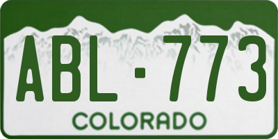 CO license plate ABL773