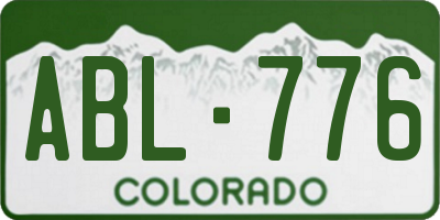 CO license plate ABL776