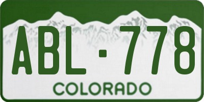CO license plate ABL778