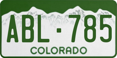 CO license plate ABL785